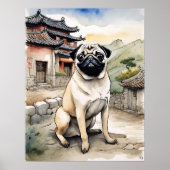 Mops - Hundebeitschrift Poster (Vorne)