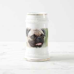 Mops-Hundebier Stein Bierglas