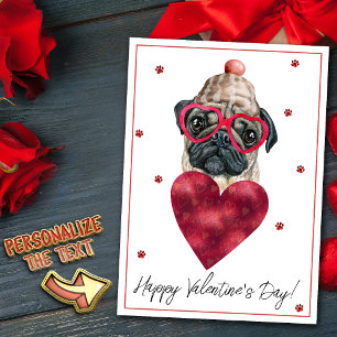 Mops-Hundefan Valentinsgeschenk Feiertagskarte