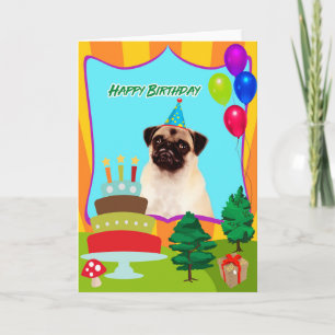 Mops-Hundegeburtstag Karte