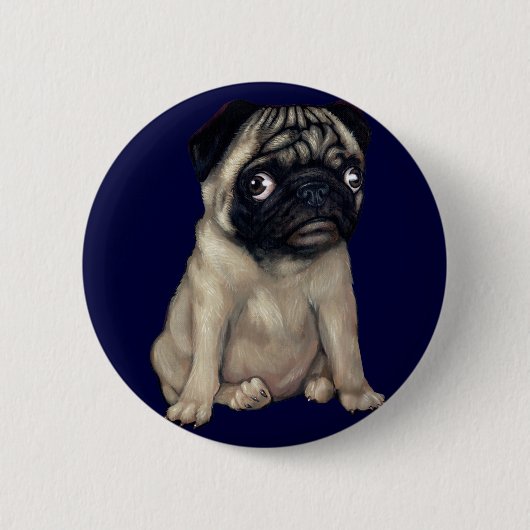 Mops-Hundeknopf Button (Vorderseite)