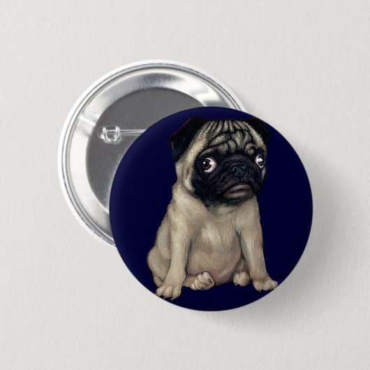 Mops-Hundeknopf Button (Vorne & Hinten)