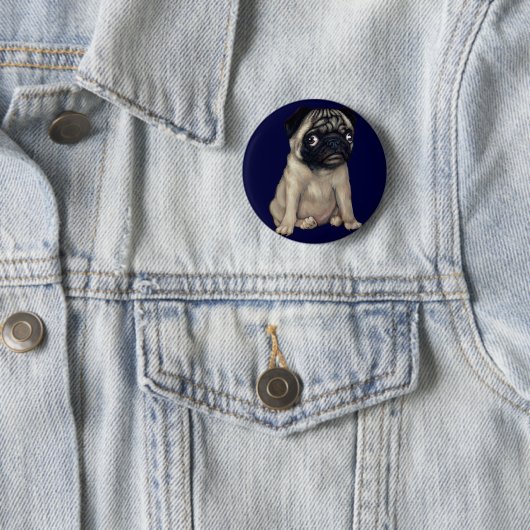 Mops-Hundeknopf Button (Beispiel)