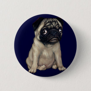 Mops-Hundeknopf Button