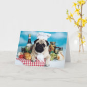 Mops-HundeKoch Karte (Gelbe Blume)