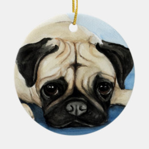 Mops-Hundekunst-Verzierung Keramik Ornament