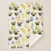 Mops Hundeliebhaber gemustertes Haustier Sherpadecke (Vorderseite)