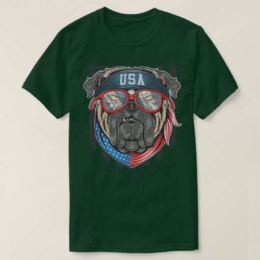 Mops-Hundelrauchhalter T-Shirt (Design vorne)