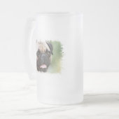 Mops-Hundemattierte Bier-Tasse Mattglas Bierglas (Vorderseite Links)