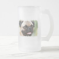 Mops-Hundemattierte Bier-Tasse