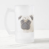 Mops-Hundemattierte Bier-Tasse Mattglas Bierglas (Links)