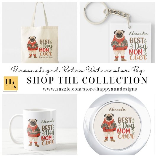 Mops-Hundemuster für Wasserfarben Socken