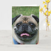 Mops-Hundenotecard Karte (Gelbe Blume)