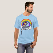 Mops-Hundepirat, der Narwhal Fische lustig reitet T-Shirt (Vorne ganz)