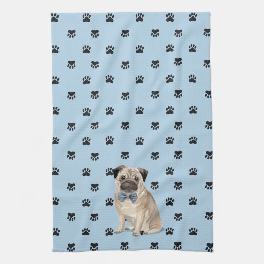 Mops-Hundeprints-Muster Geschirrtuch (Vertikal)