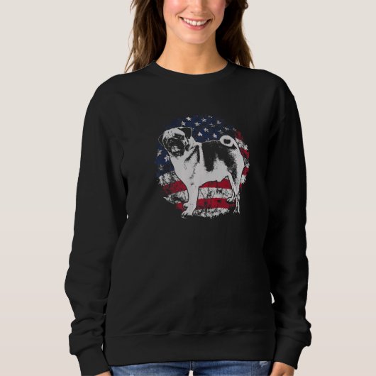 Mops Hunderasse Carlin 32 Sweatshirt (Vorderseite)