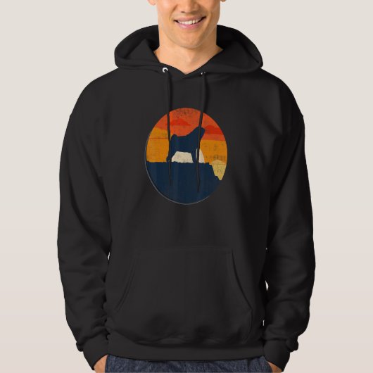 Mops-Hunderasse Retro 1 Hoodie (Vorderseite)