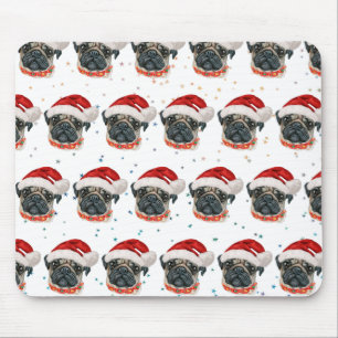 Mops-Hunderasse Weihnachtssterne Mousepad