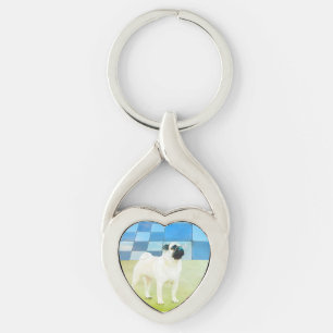 Mops-HundeSchlüsselanhänger, Mops-Geschenk, Schlüsselanhänger