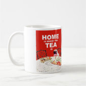 Mops-HundeTasse - Zuhause ist-, wo der Tee ist Kaffeetasse (Links)