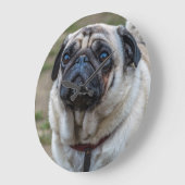 Mops-Hundeuhr Große Wanduhr (Winkel)