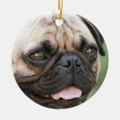 Mops-Hundeverzierung Keramik Ornament (Vorne)