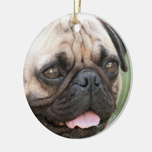 Mops-Hundeverzierung Keramik Ornament (Links)