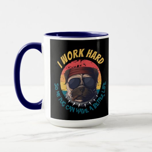Mops I ARBEITET HARTE Tasse (Links)