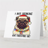 Mops I just Freeware Liebe Weihnachten Mops Liebha Karte (Gelbe Blume)