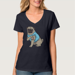 Mops I Liebe Mama Süße Tier Haustier Besitzer Frau T-Shirt