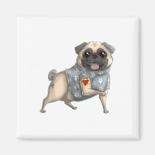 Mops I Liebe Mama Tattoo Hundeshirt Sonnige Mütter Magnet