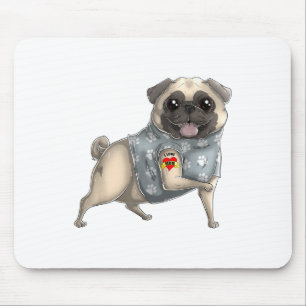 Mops I Liebe Mama Tattoo Hundeshirt Sonnige Mütter Mousepad