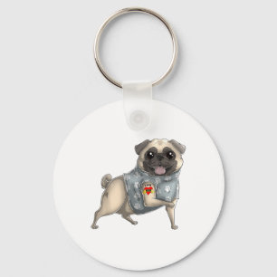 Mops I Liebe Mama Tattoo Hundeshirt Sonnige Mütter Schlüsselanhänger