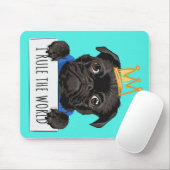 Mops I Rule The World Gift, Funny Mops Lover Gesch Mousepad (Mit Mouse)