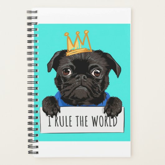 Mops I Rule The World Gift, Funny Mops Lover Gesch Planer (Vorderseite)