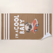 Mops Ich bin ein Cooles Baby Strandtuch (Vorderseite)