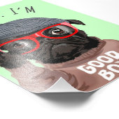 Mops Ich bin ein guter Junge, Mops Lover Geschenk, Fotodruck (Ecke)