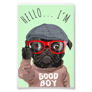 Mops Ich bin ein guter Junge, Mops Lover Geschenk, Fotodruck