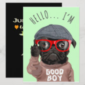 Mops Ich bin ein guter Junge, Mops Lover Geschenk, Menükarte (Vorne/Hinten)