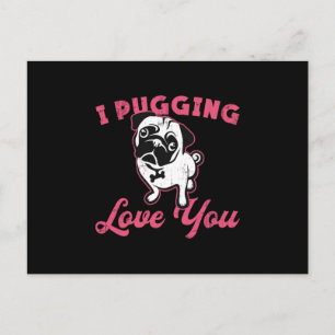 Mops ich liebe dich Hund Hunde Vintage Lustig Postkarte