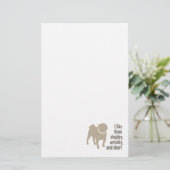 Mops - Ich mag sie Chubby, wütend und Kurz Briefpapier (Stehend Vorderseite)