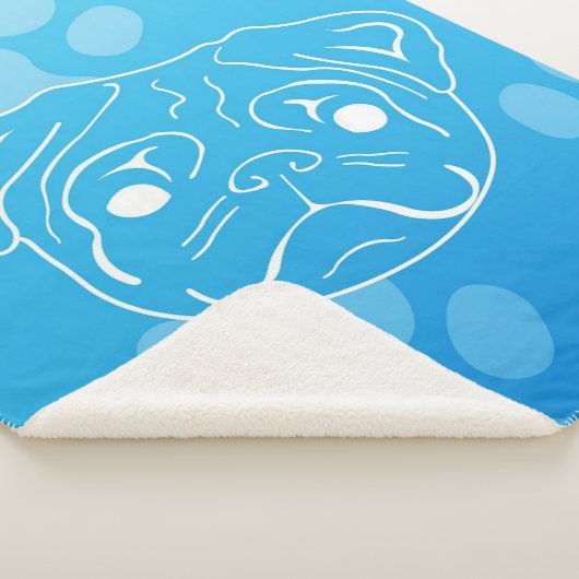 Mops Illustration Blanket Sherpadecke (3/4)