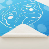 Mops Illustration Blanket Sherpadecke (3/4)