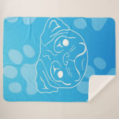 Mops Illustration Blanket Sherpadecke (Vorderseite (Horizontal))