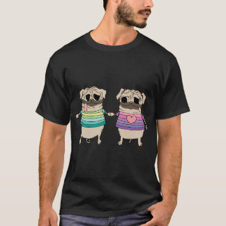 Mops-Illustration, Mops-Liebe, Hund, Linienkunst, T-Shirt