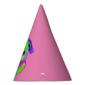 Mops im Farbgeburtstag Partyhütchen (Rechts)