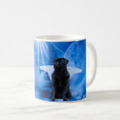 Mops im Himmel als Engel-Beileid Kaffeetasse (VorderseiteRechts)