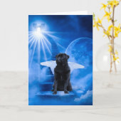 Mops im Himmel als Engel-Beileid Karte (Gelbe Blume)