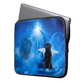 Mops im Himmel als Engel-Beileid Laptopschutzhülle (Vorderseite Links)