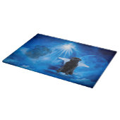 Mops im Himmel als Engel-Beileid Schneidebrett (Ecke)